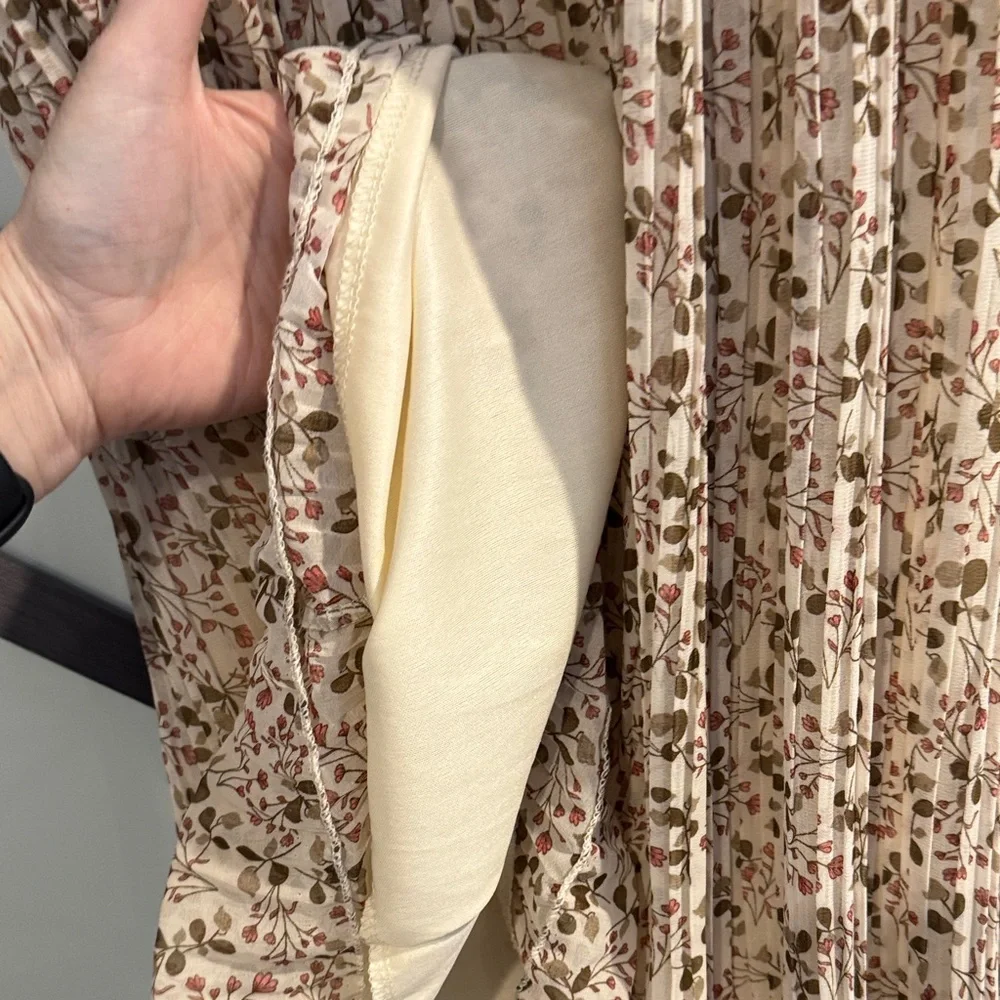 Floral Bohemian Cream Midi Skirt Size Small